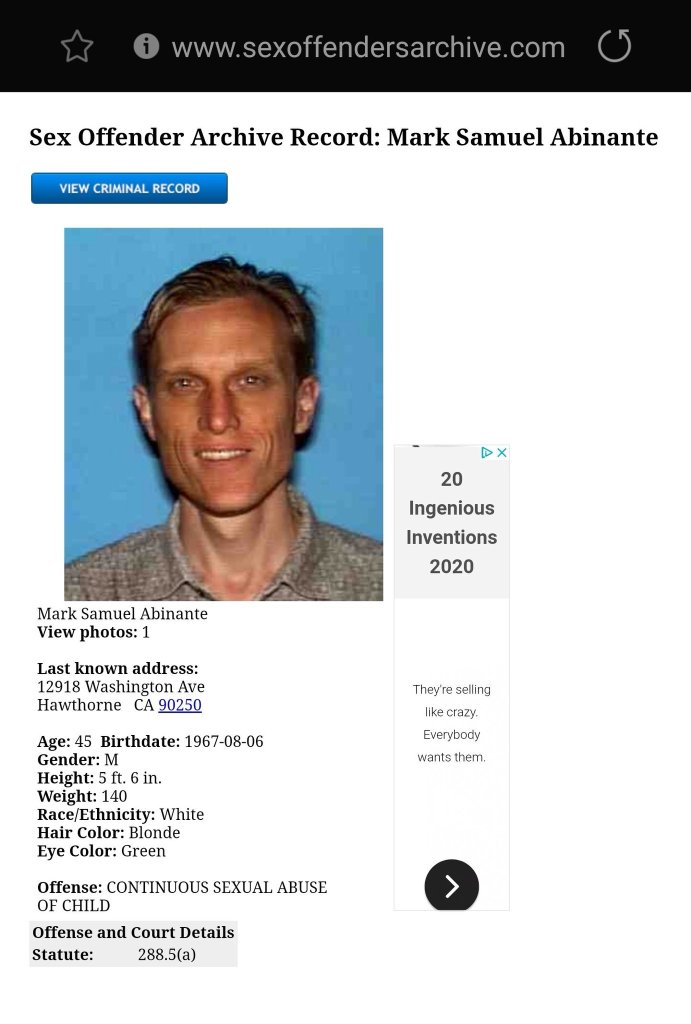 Mark Abinante Sex Offender